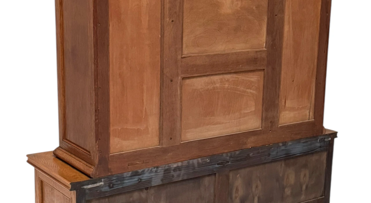 Art Deco Bookcase or Display Cabinet with Glass Sliding Doors, 1930s